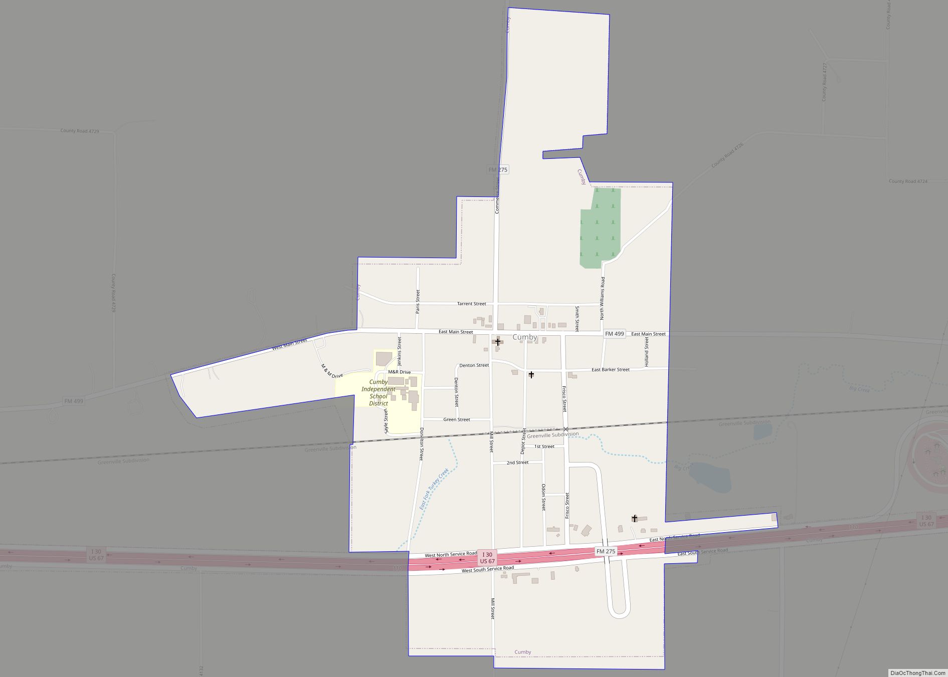 Map of Cumby city