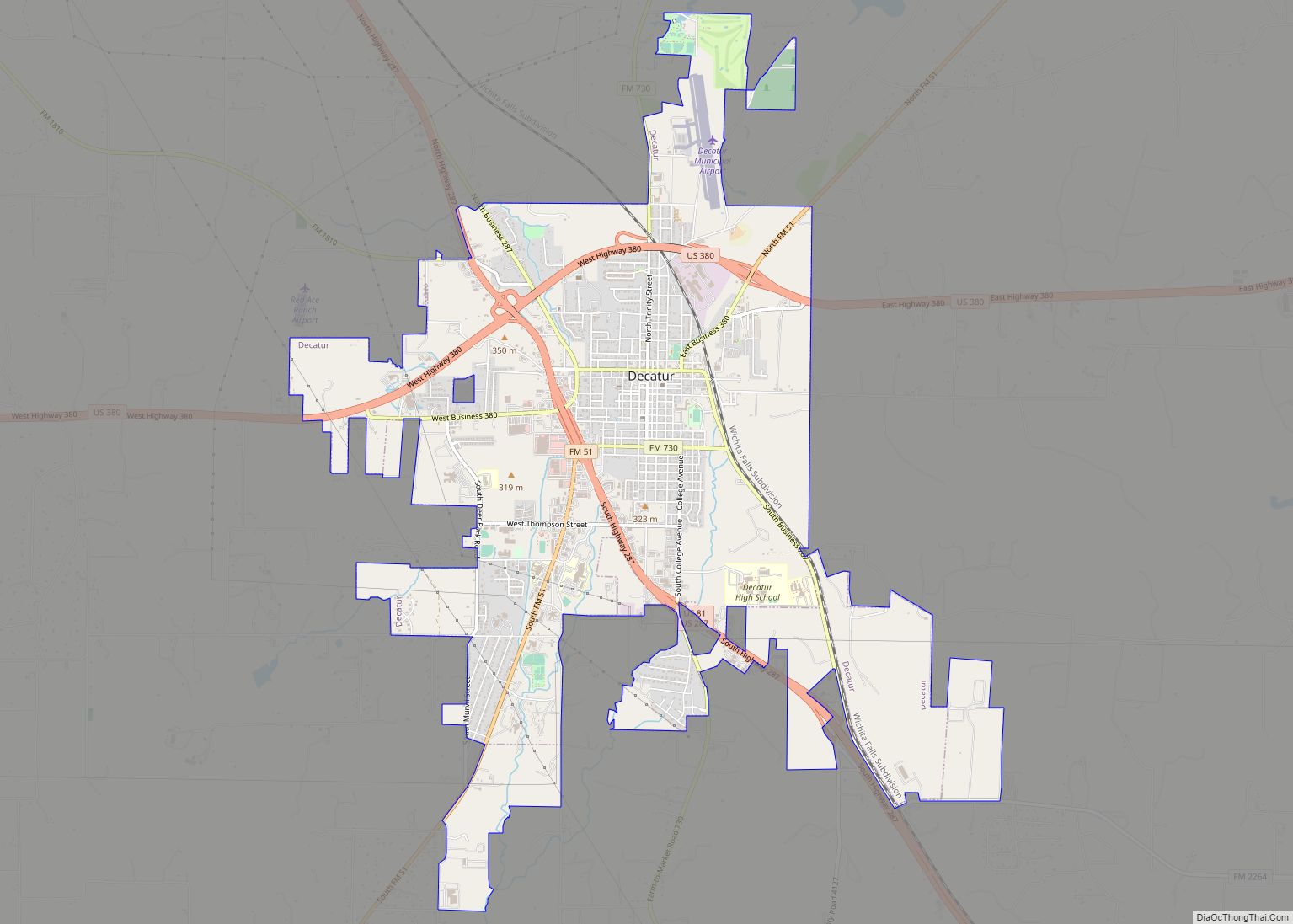 Map of Decatur city, Texas