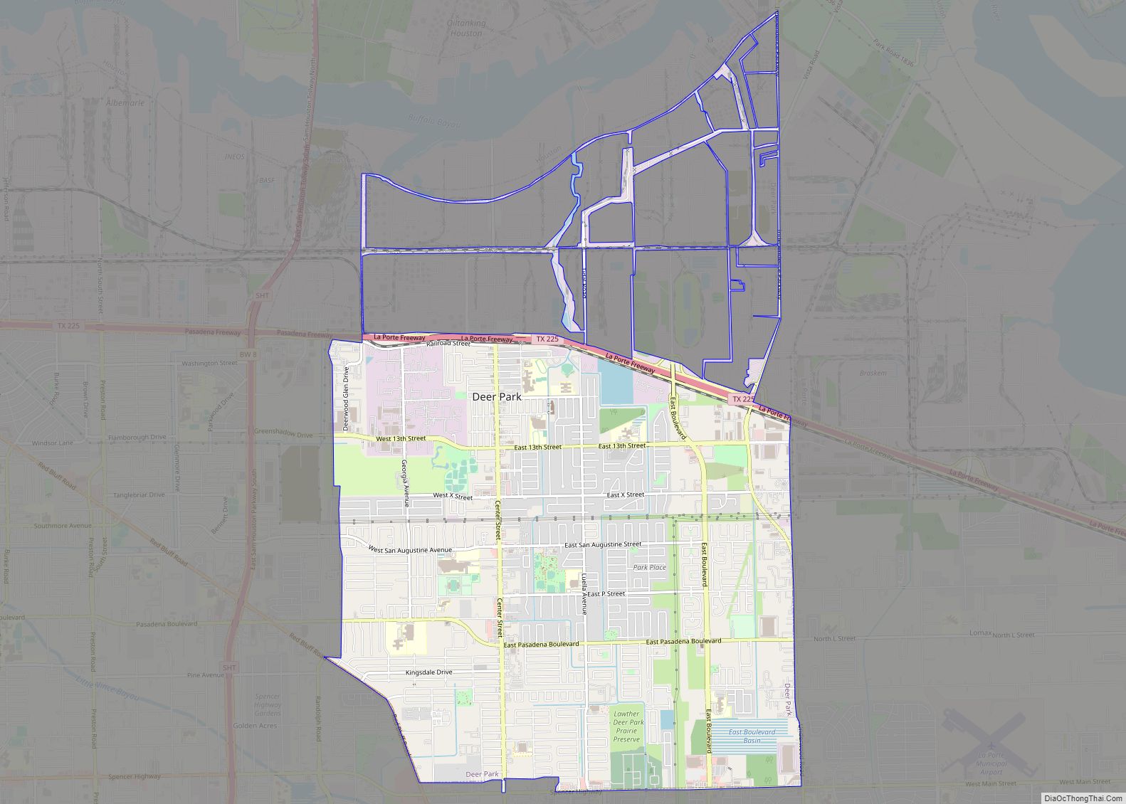 Map of Deer Park city, Texas