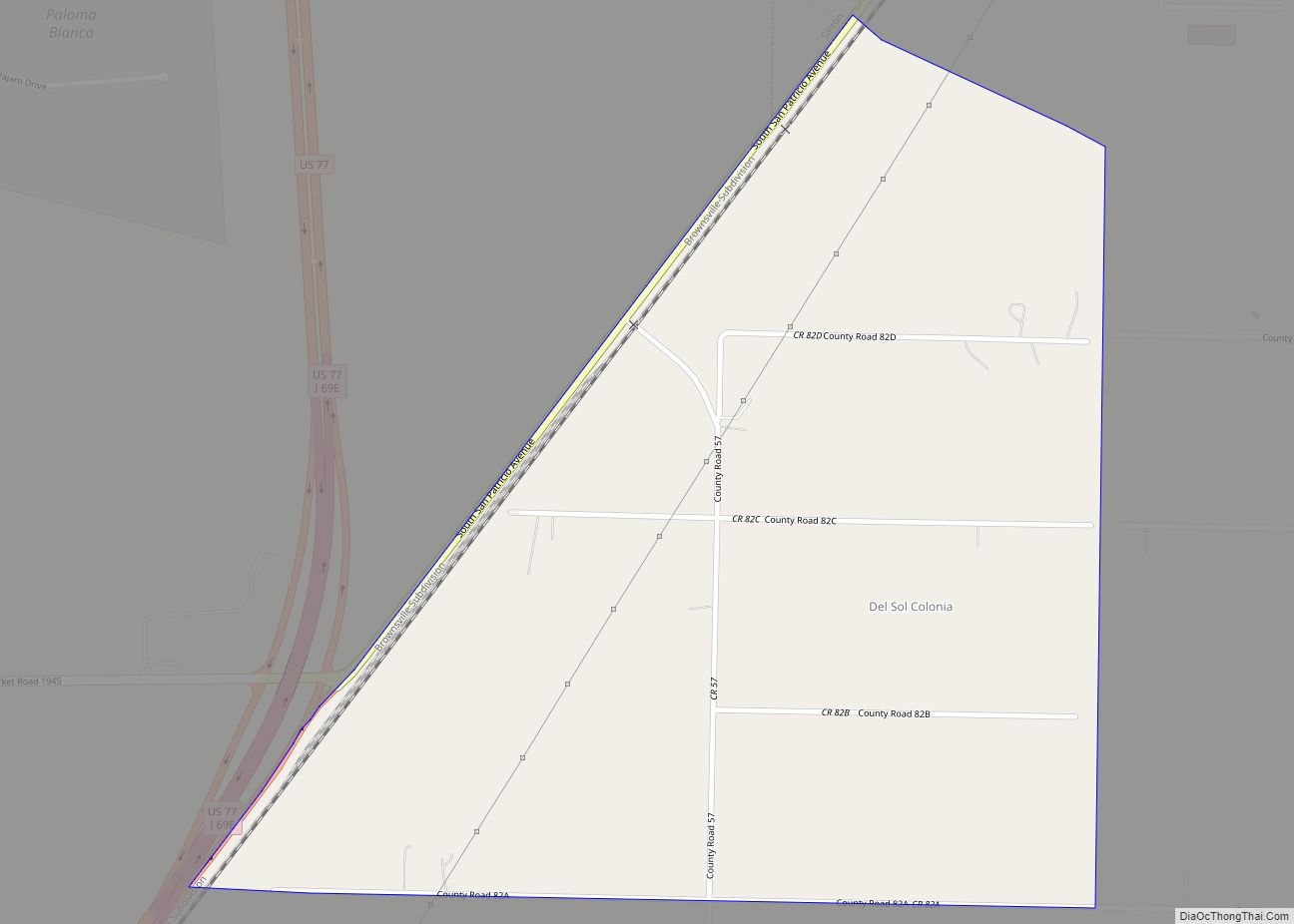 Map of Del Sol CDP