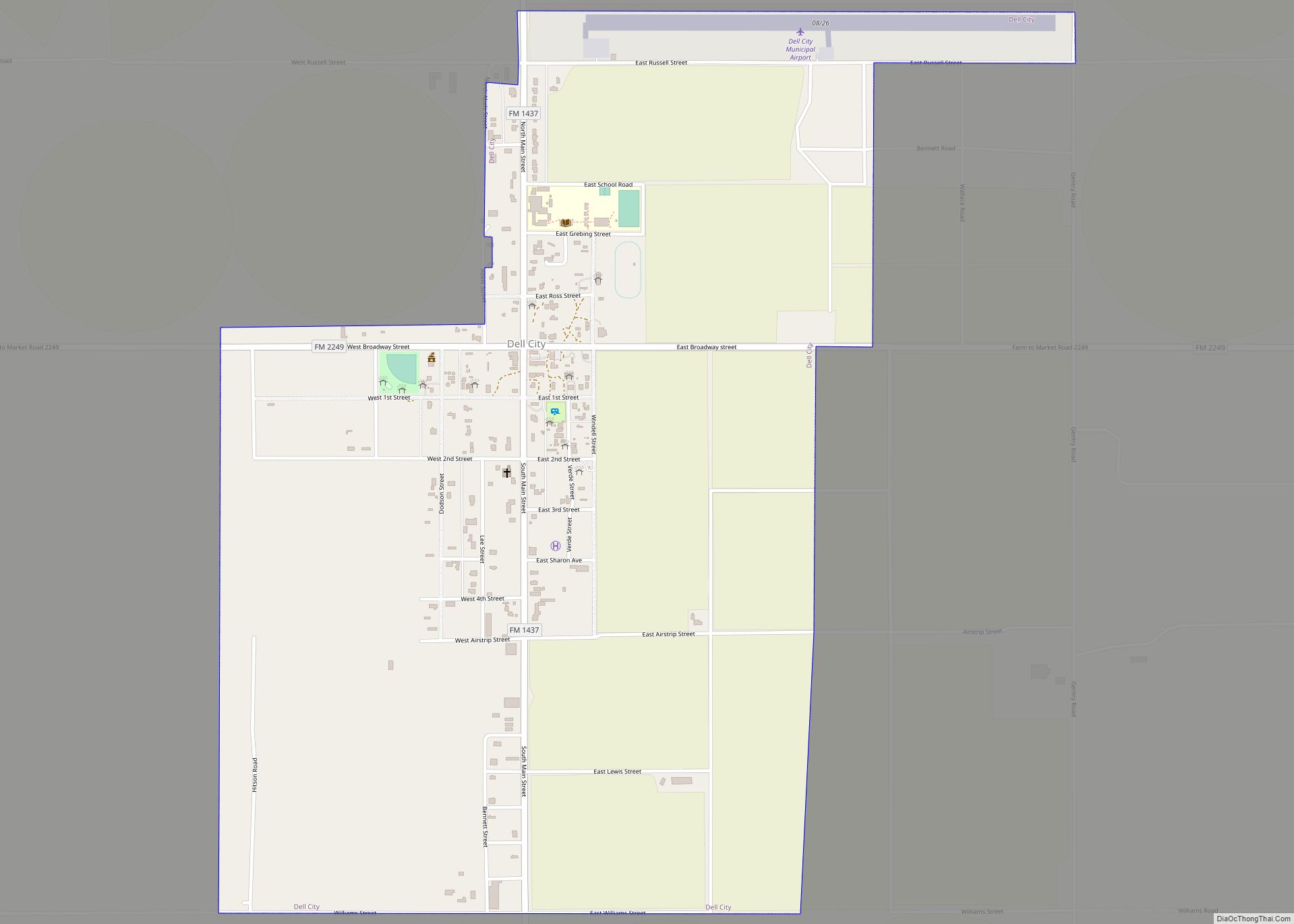 Map of Dell City city