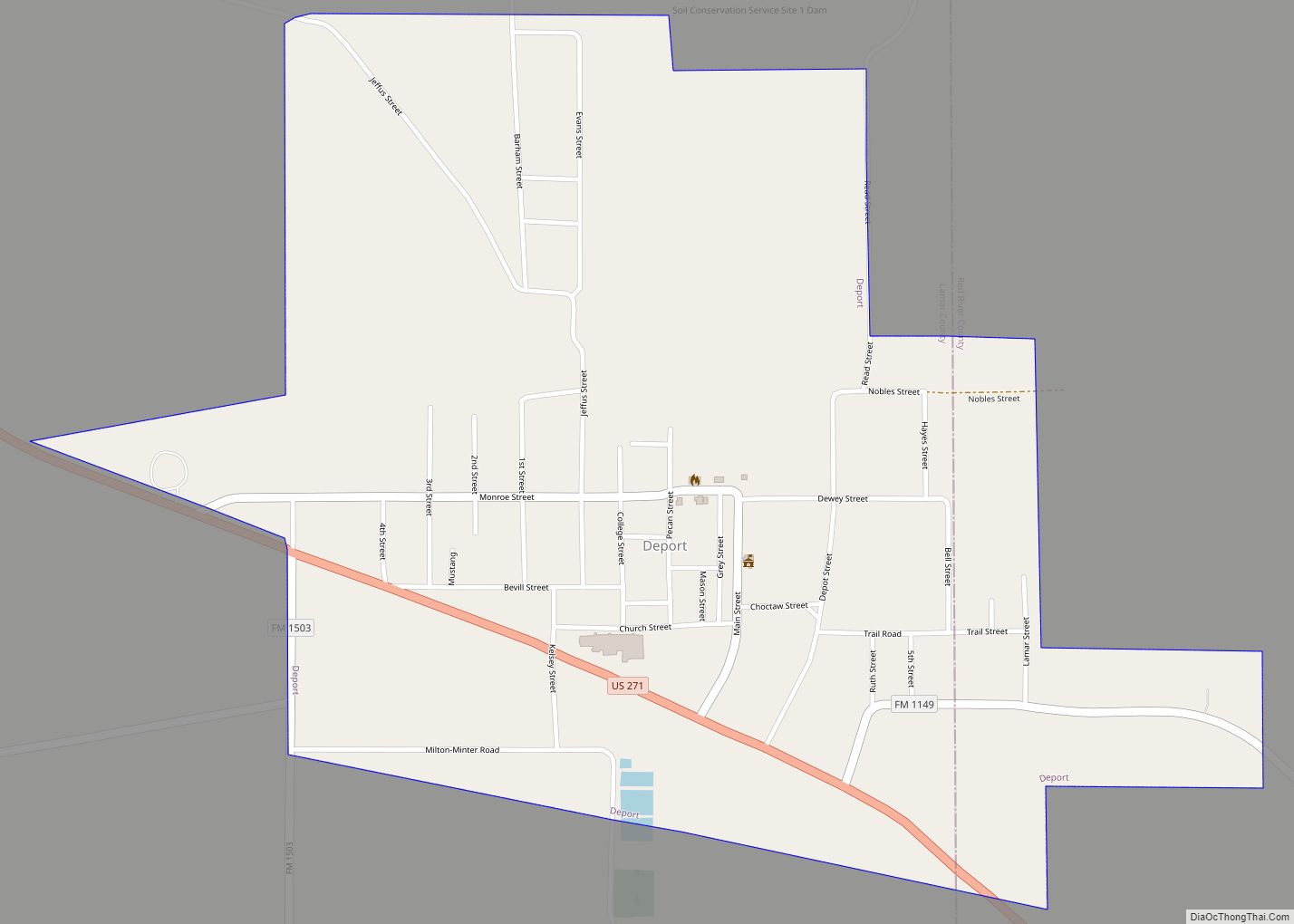 Map of Deport city
