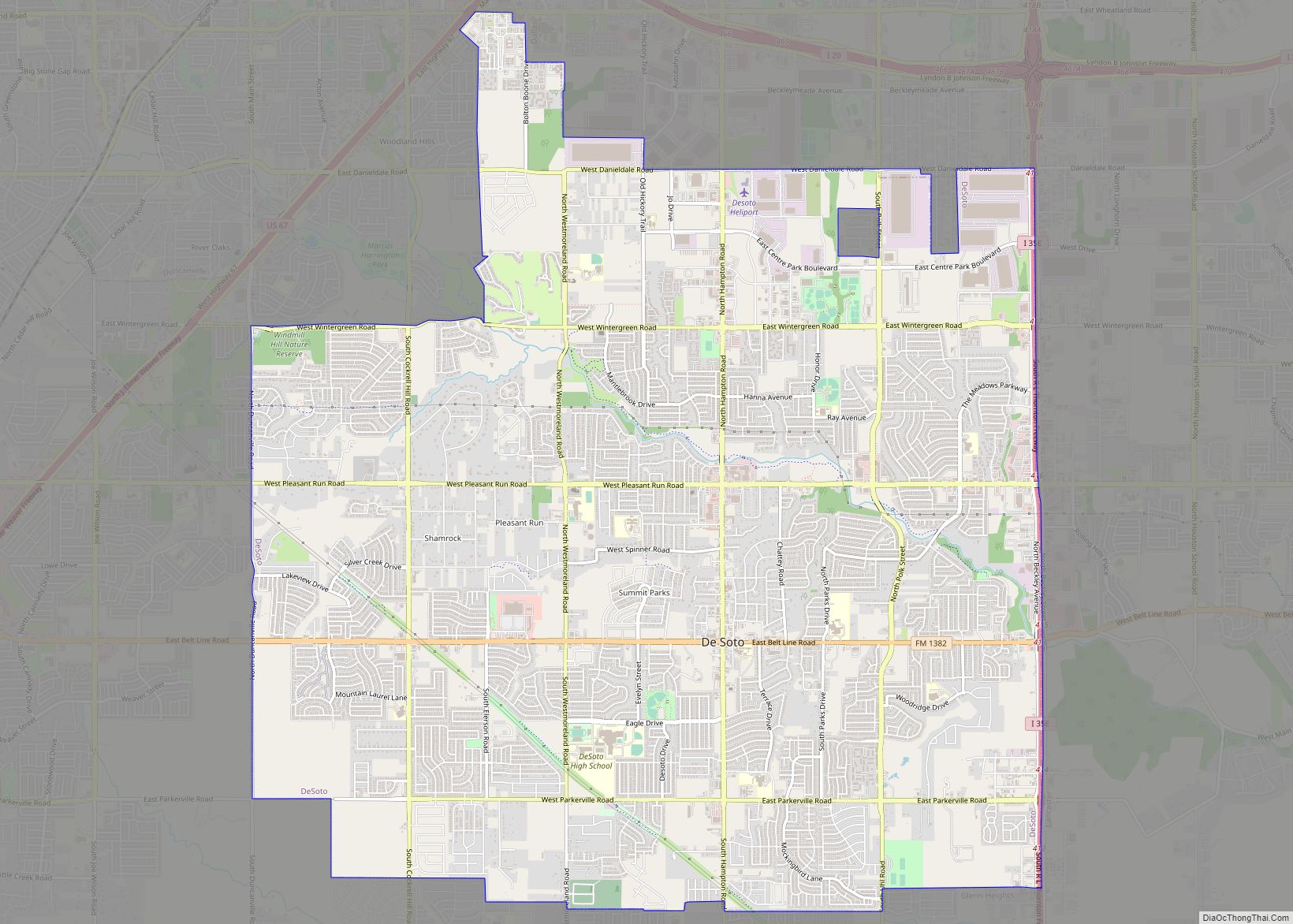 Map of DeSoto city