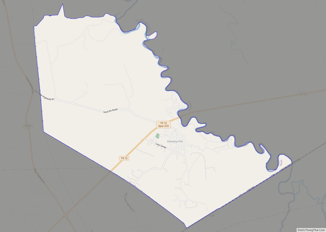 Map of Deweyville CDP