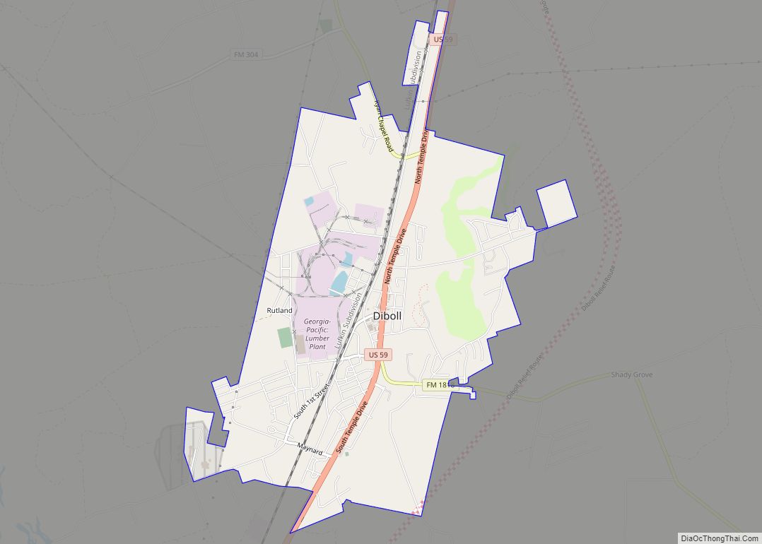 Map of Diboll city