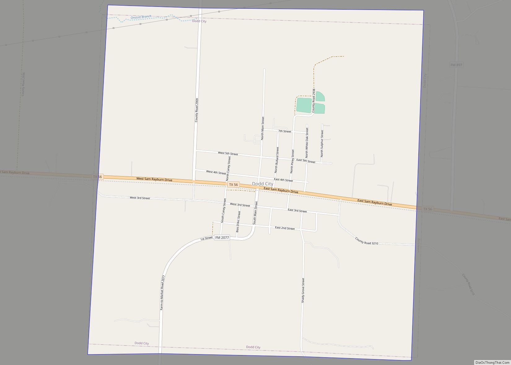 Map of Dodd City town