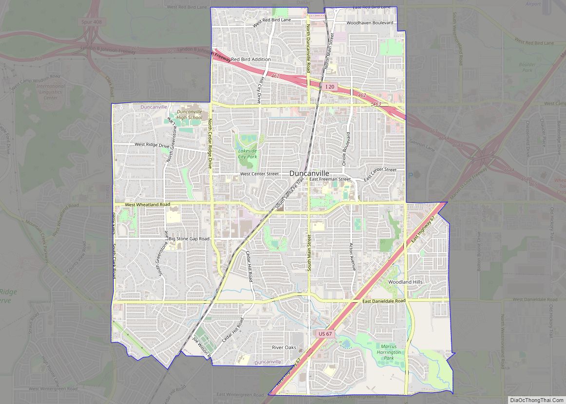Map of Duncanville city