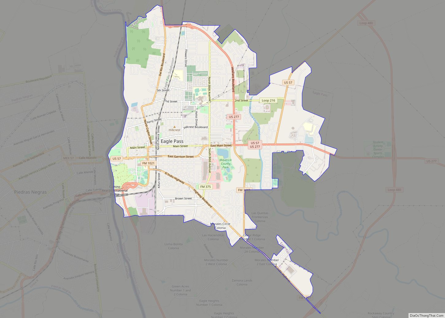 Map of Eagle Pass city
