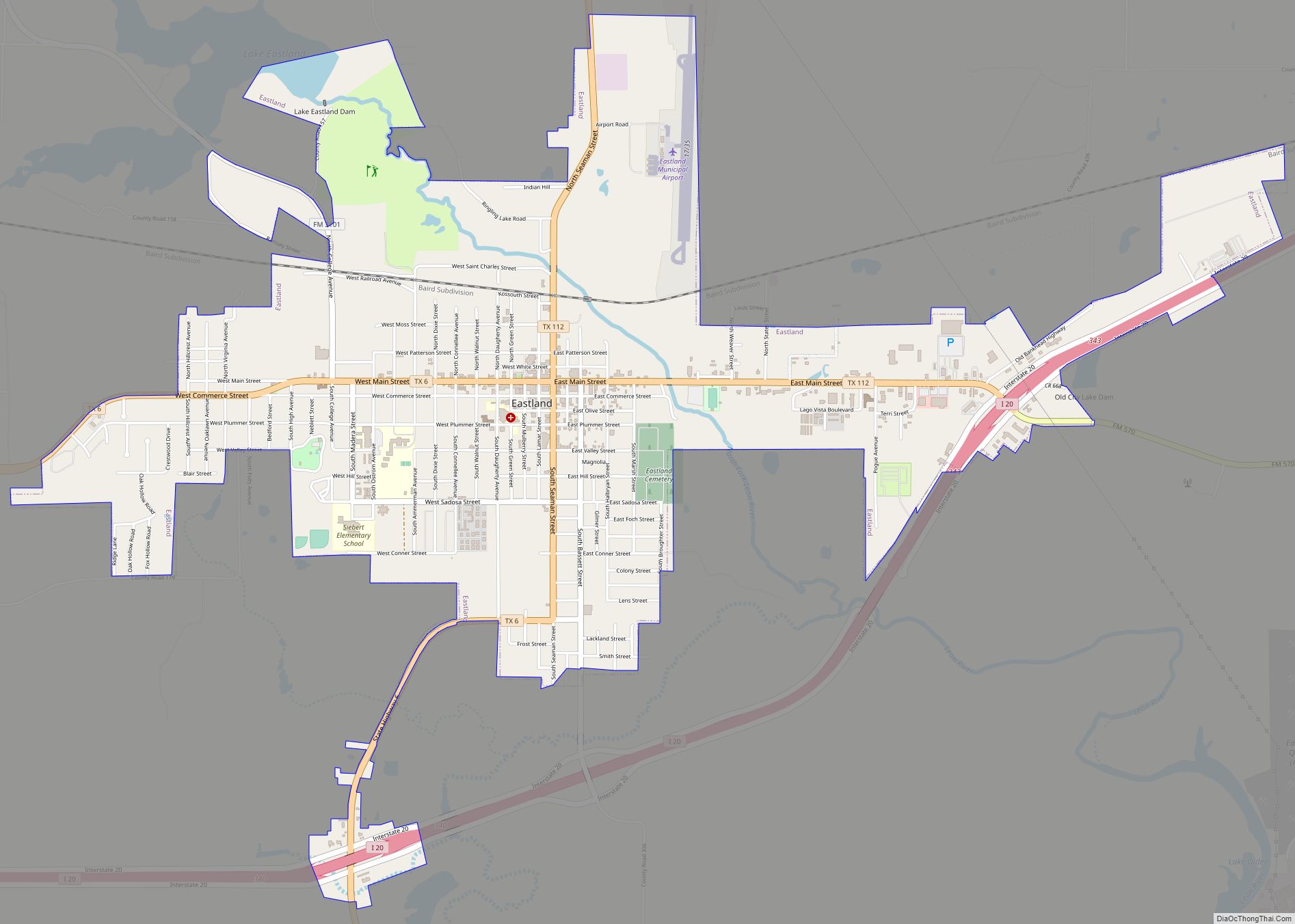 Map of Eastland city