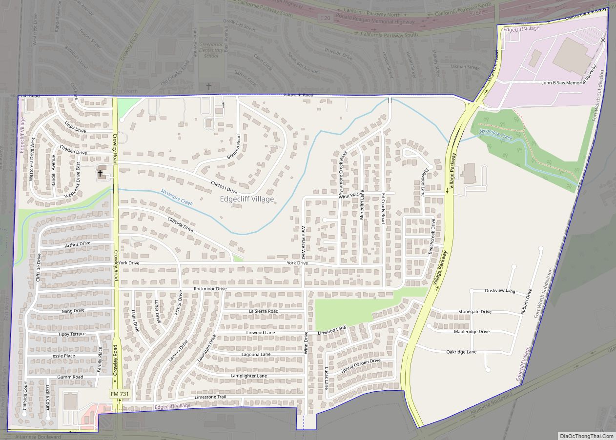 Map of Edgecliff Village town