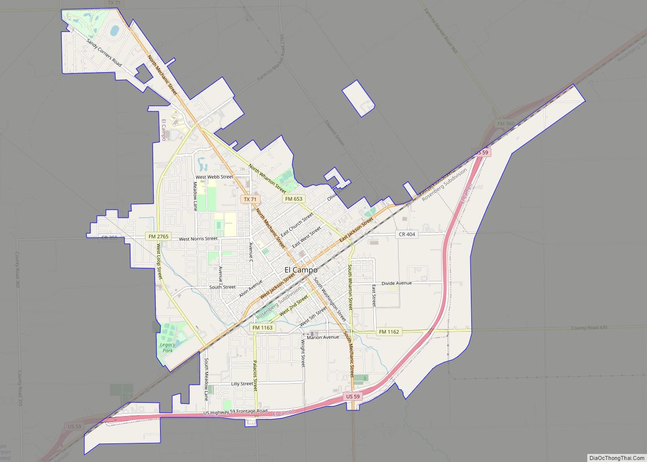 Map of El Campo city