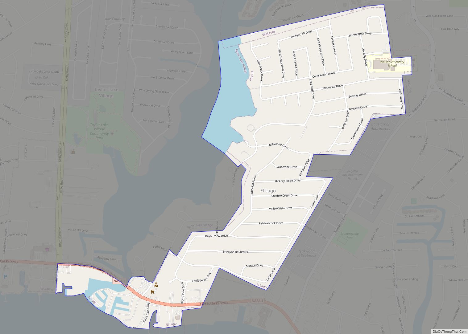 Map of El Lago city
