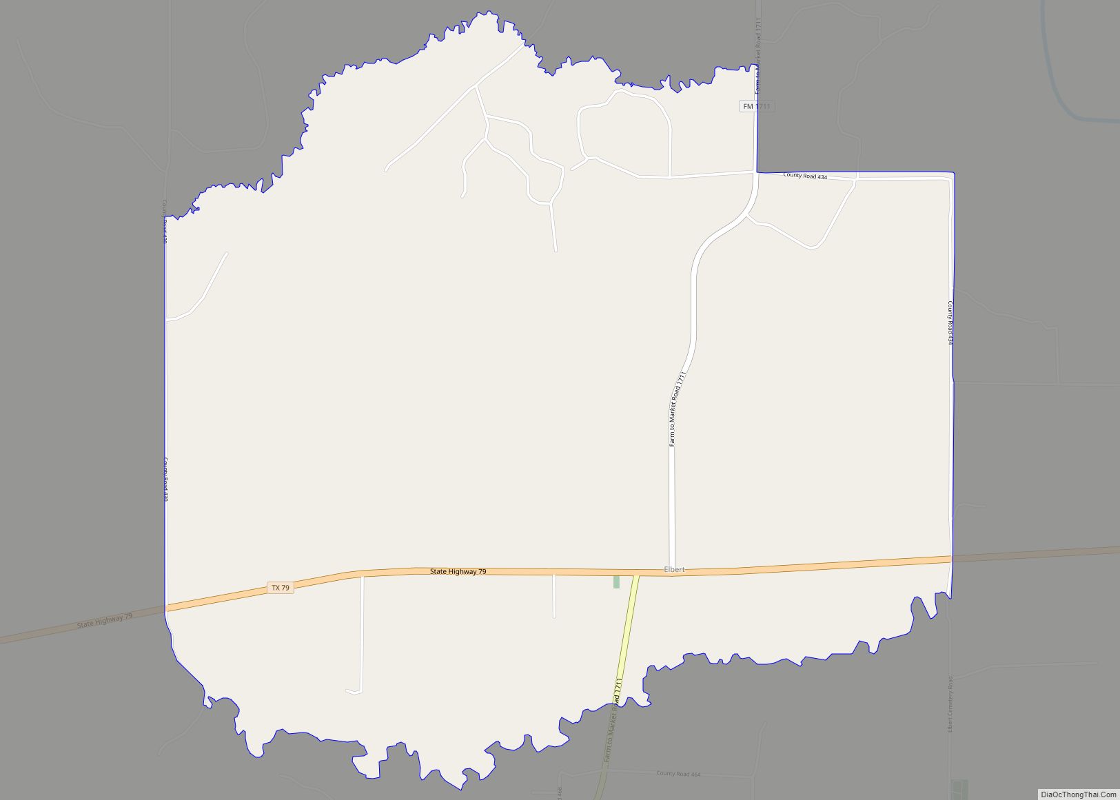 Map of Elbert CDP, Texas