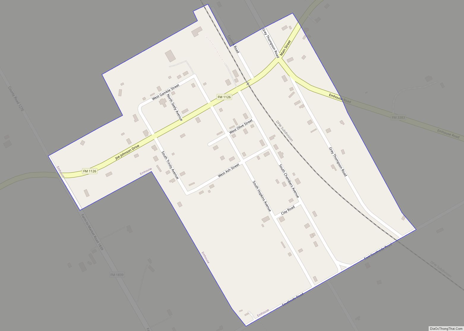 Map of Emhouse town