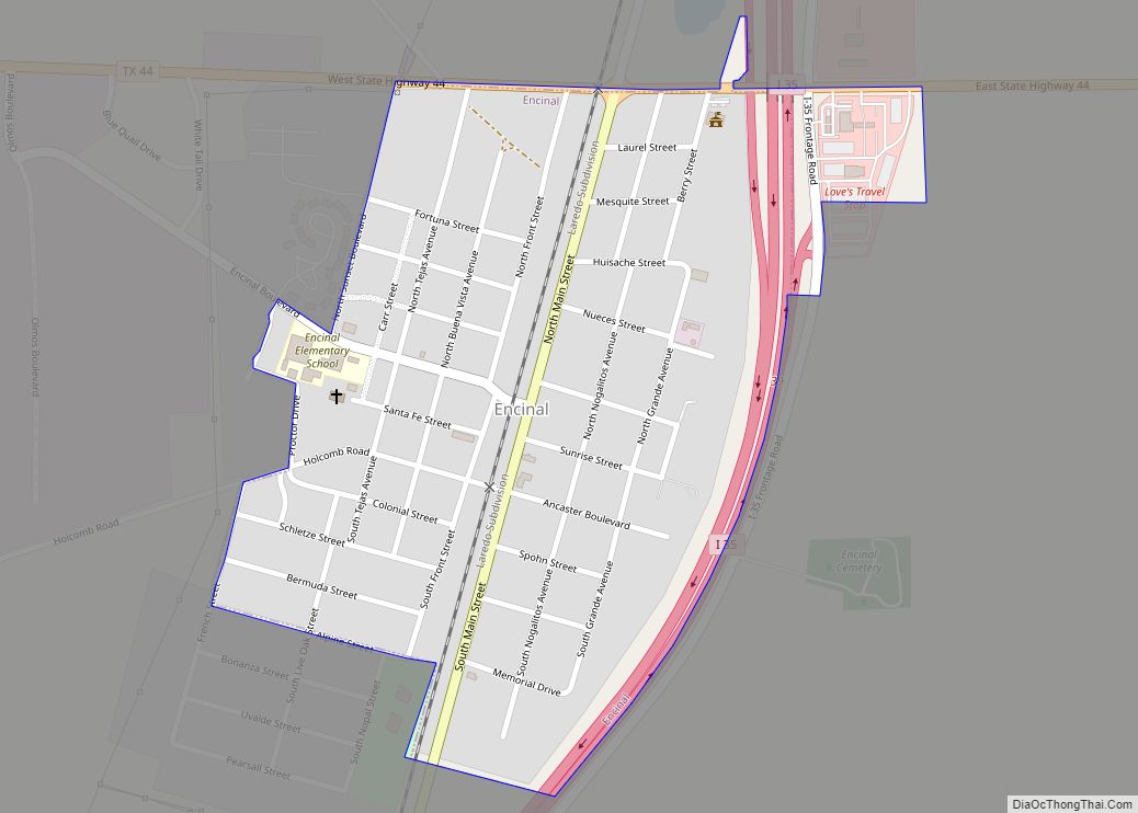 Map of Encinal city, Texas