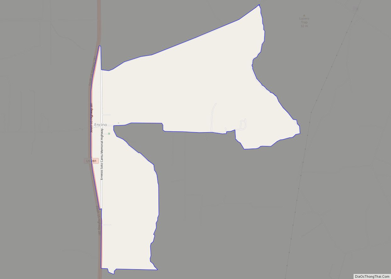 Map of Encino CDP, Texas