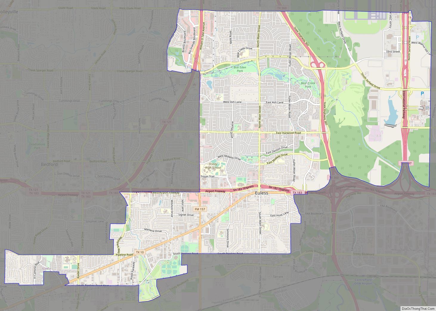 Map of Euless city