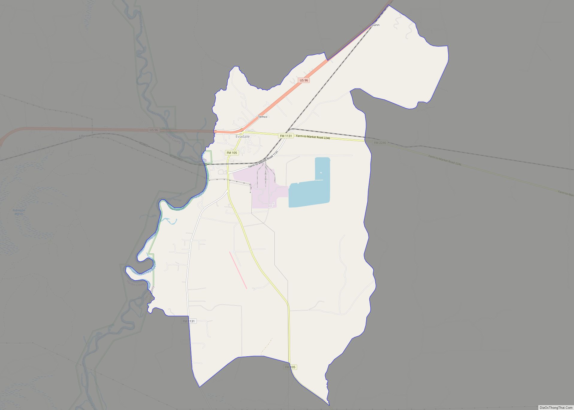 Map of Evadale CDP