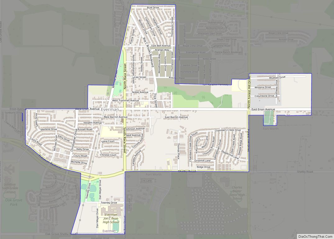 Map of Everman city