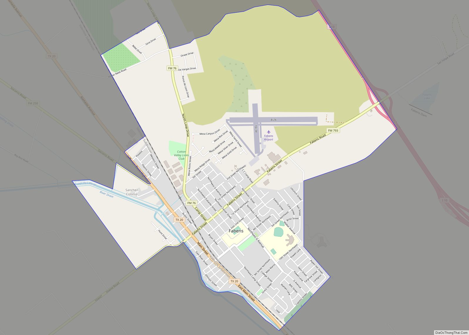 Map of Fabens CDP