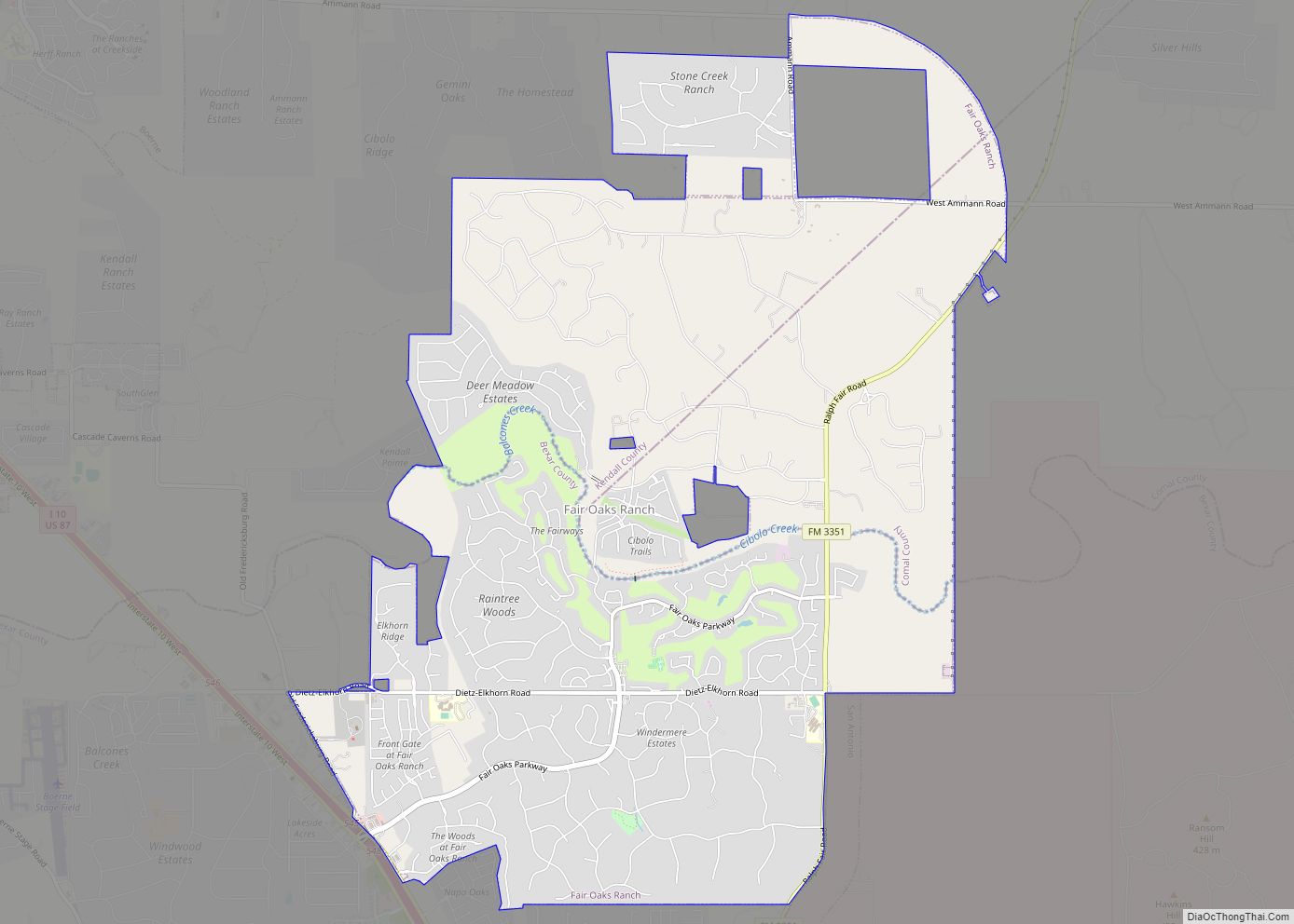 Map of Fair Oaks Ranch city