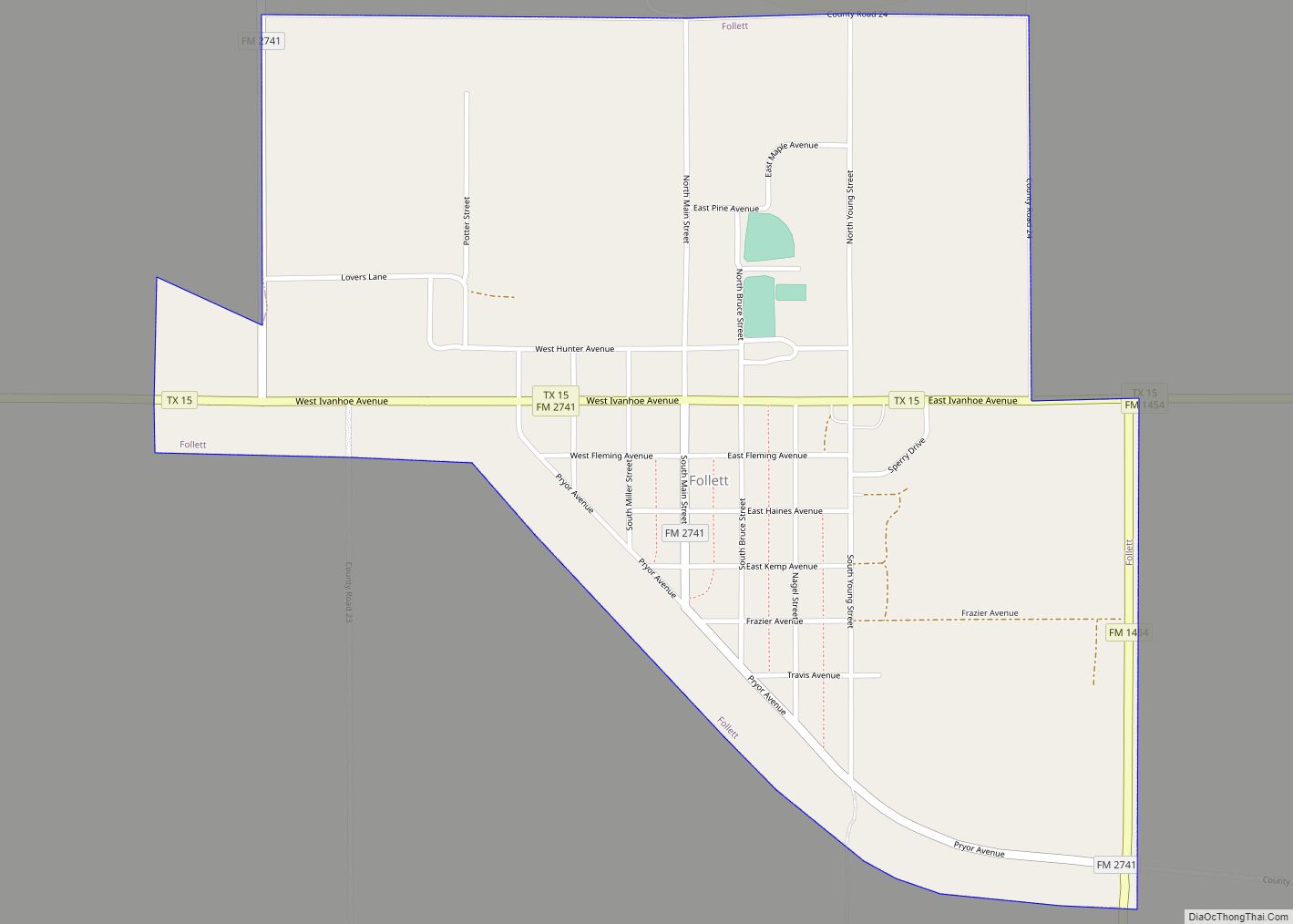 Map of Follett city