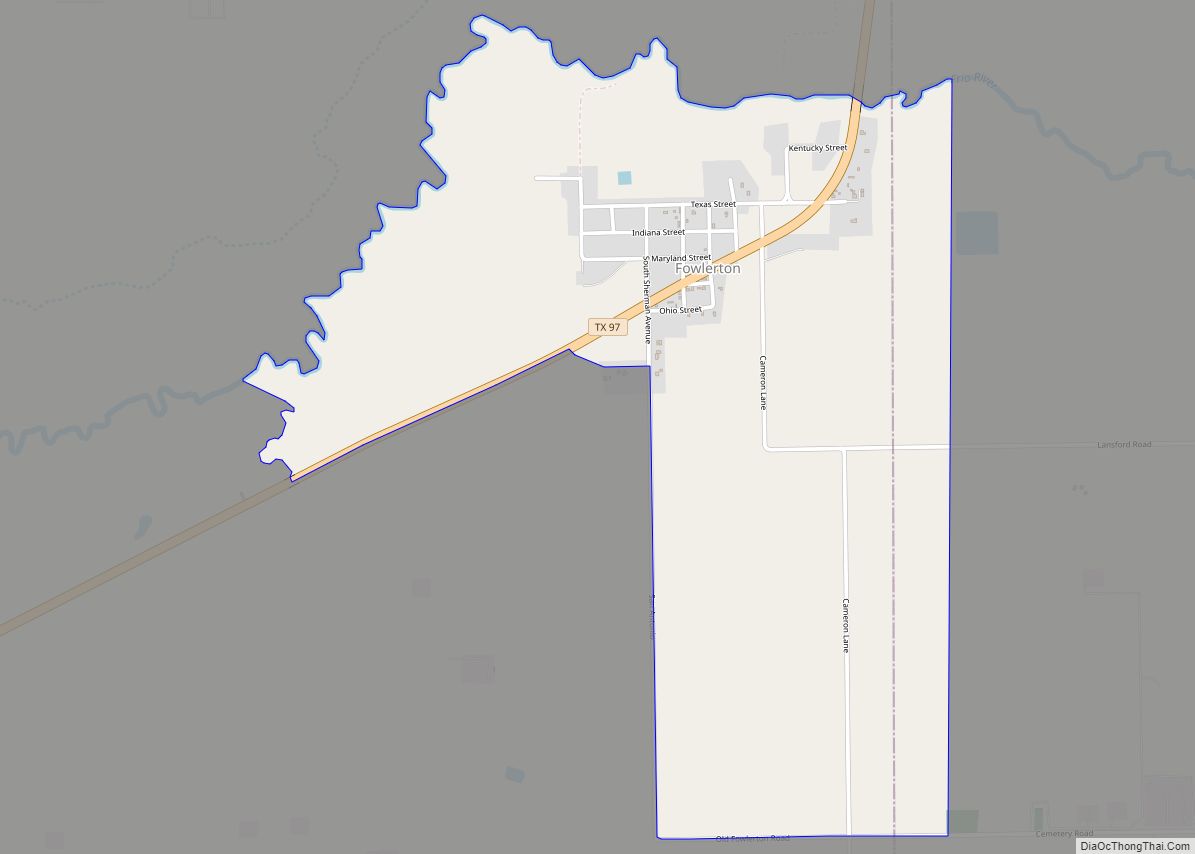 Map of Fowlerton CDP, Texas