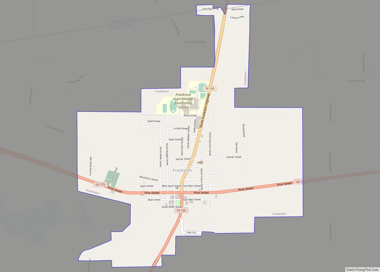 Map of Frankston town