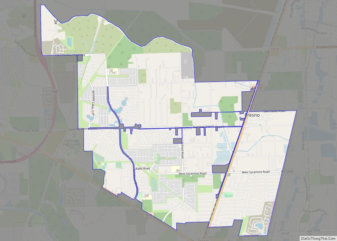 Map of Fresno CDP, Texas