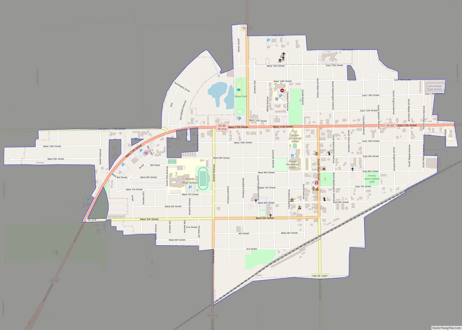 Map of Friona city