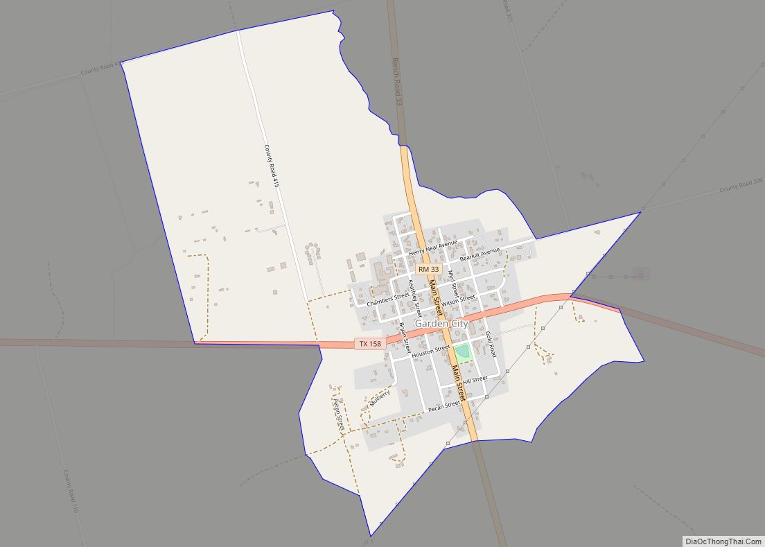 Map of Garden City CDP, Texas