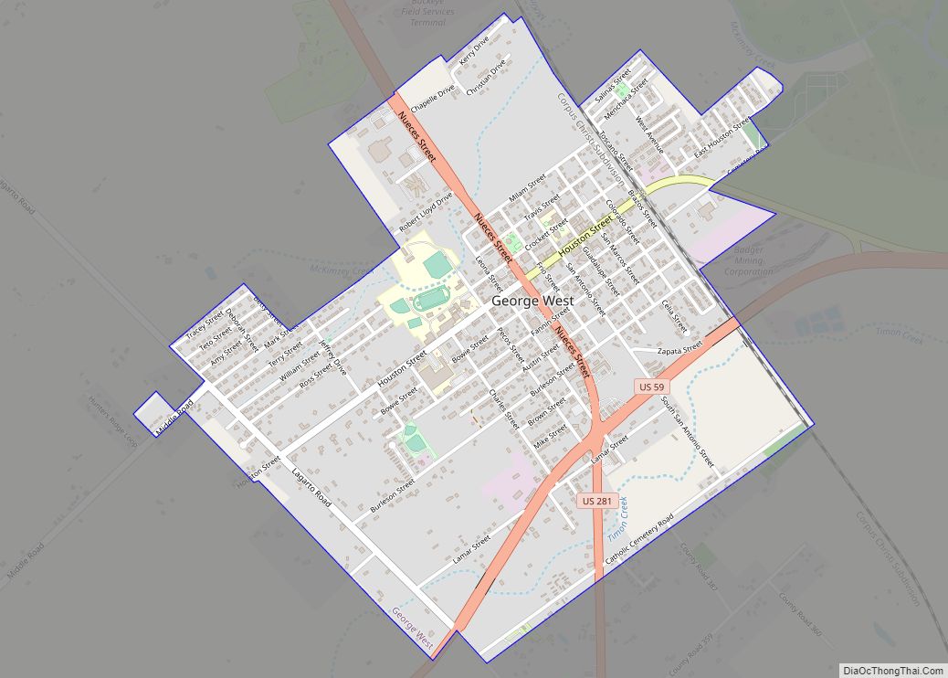 Map of George West city