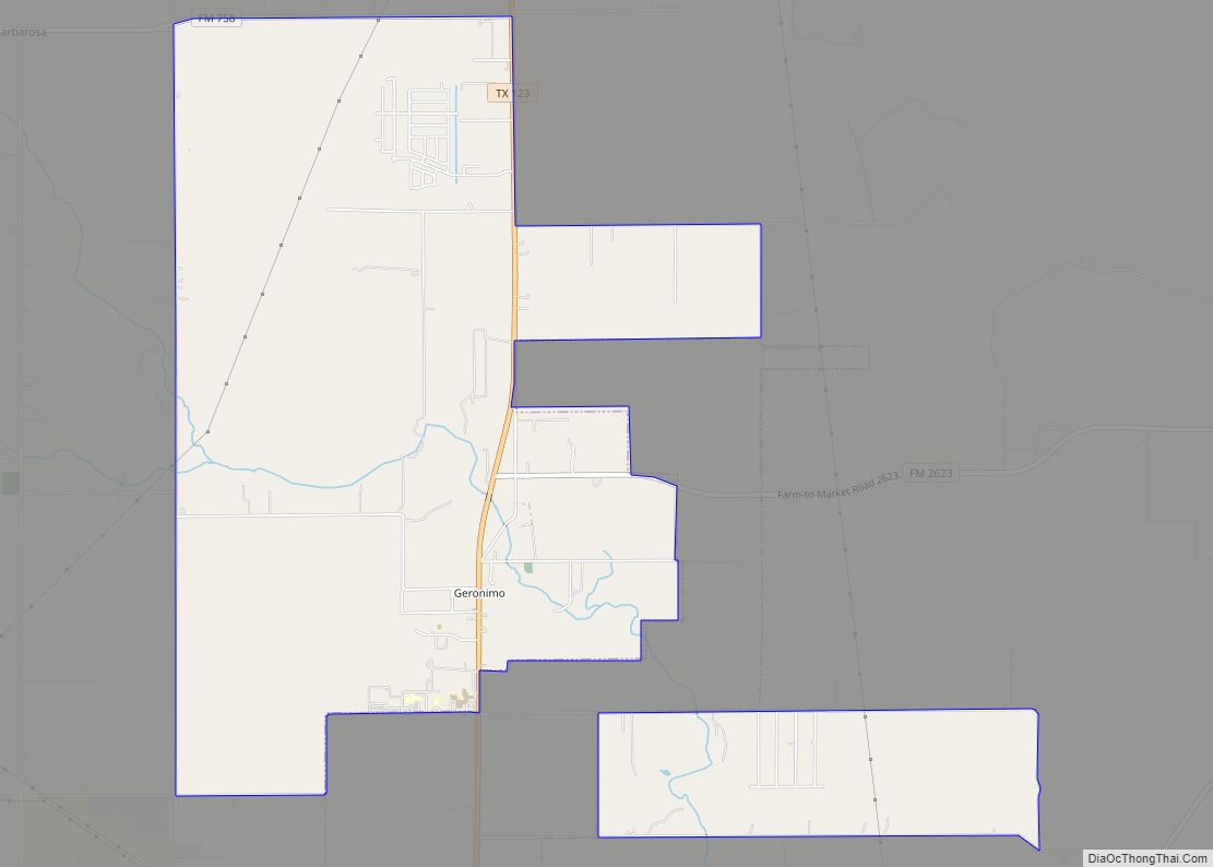 Map of Geronimo CDP, Texas