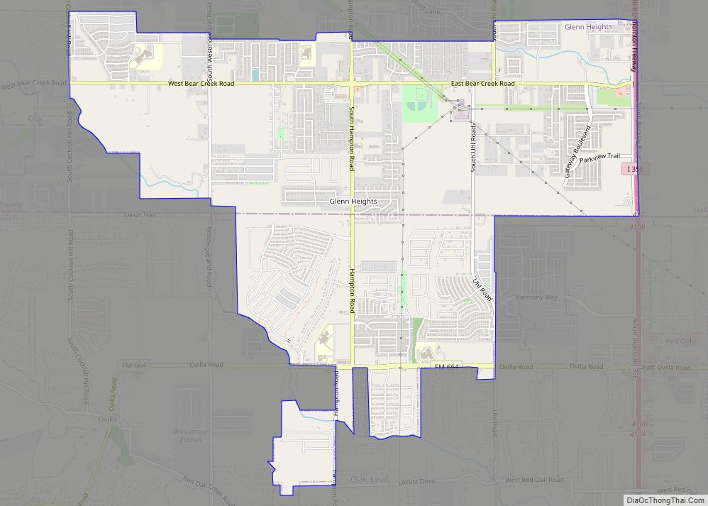 Map of Glenn Heights city