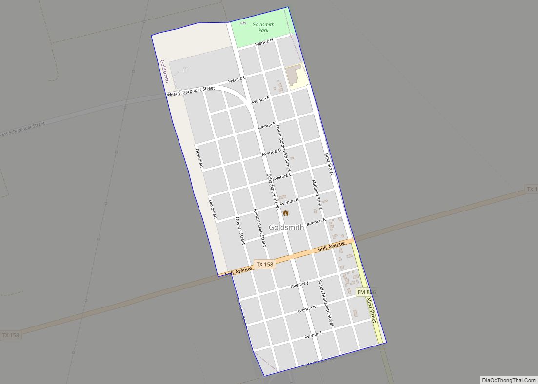 Map of Goldsmith city