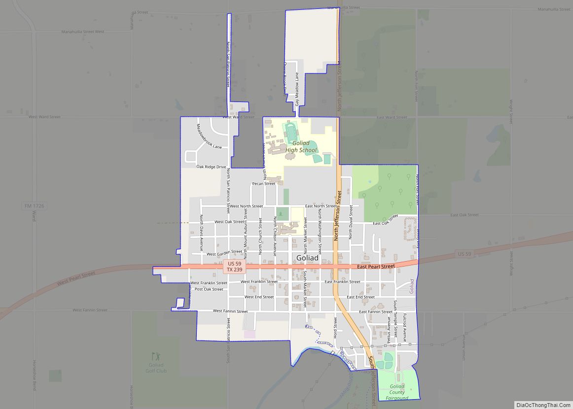 Map of Goliad city