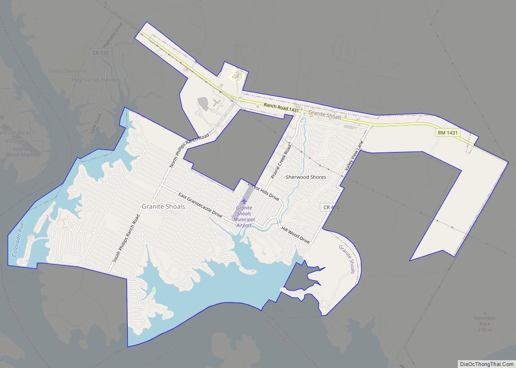 Map of Granite Shoals city