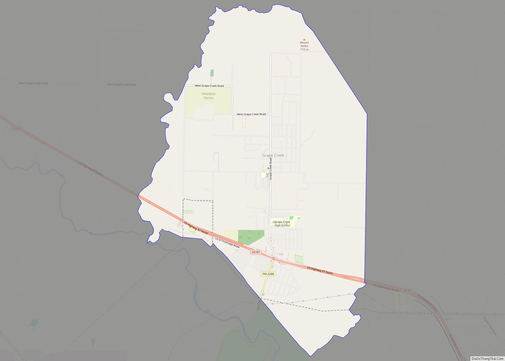 Map of Grape Creek CDP