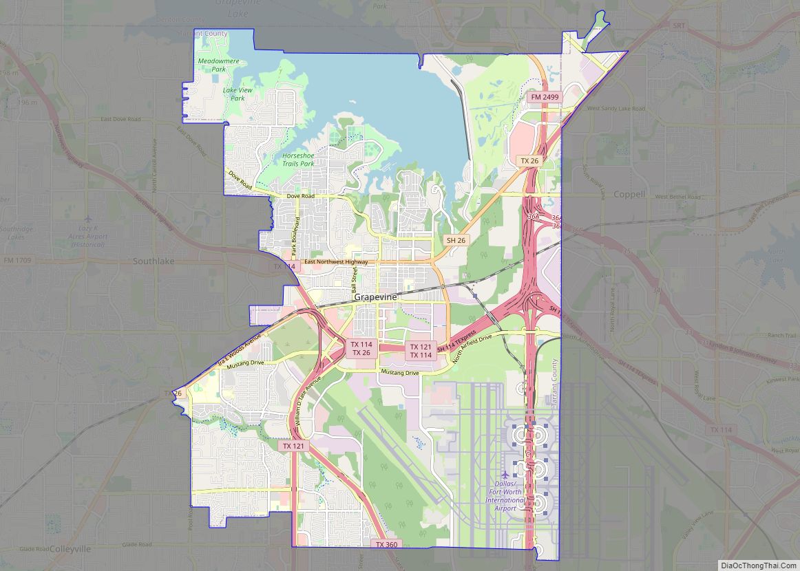 Map of Grapevine city