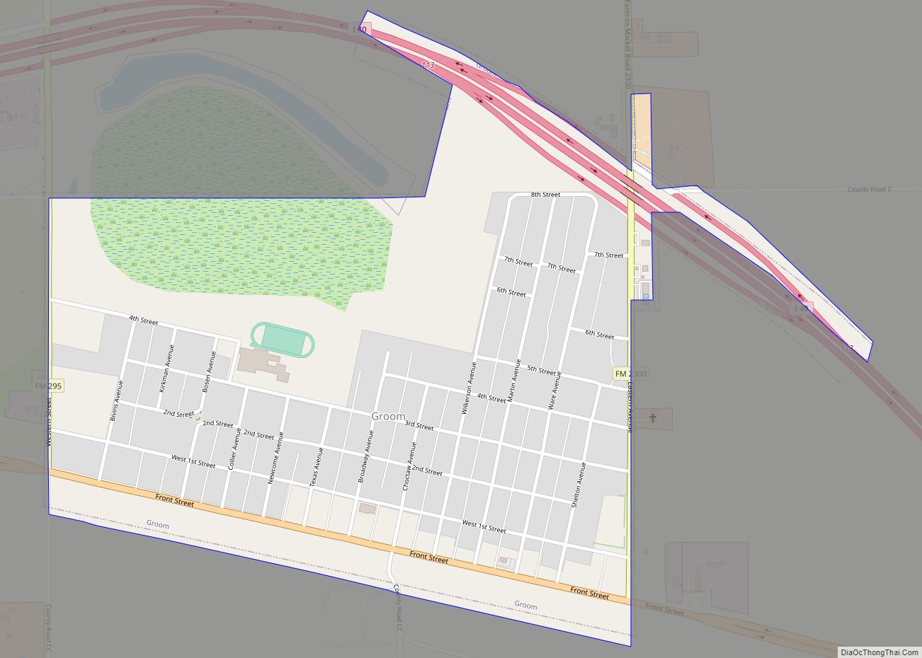 Map of Groom town