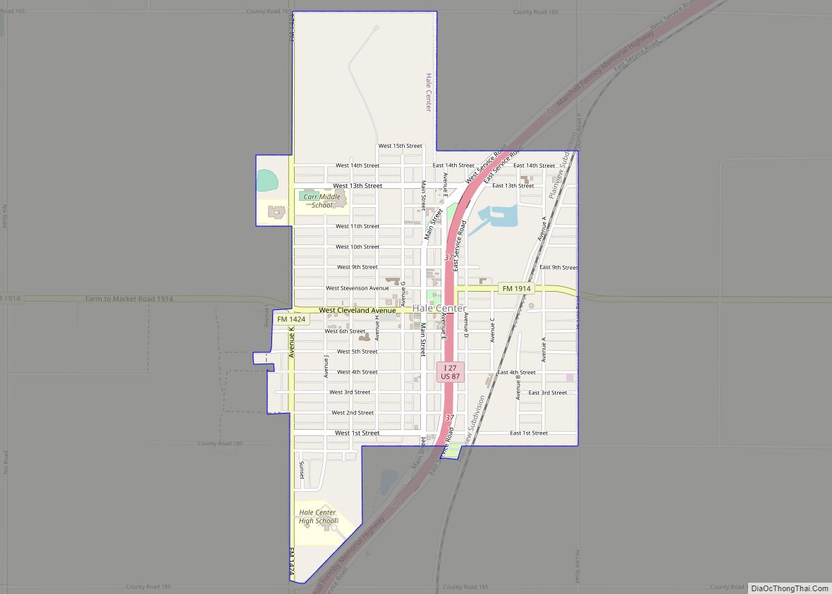 Map of Hale Center city
