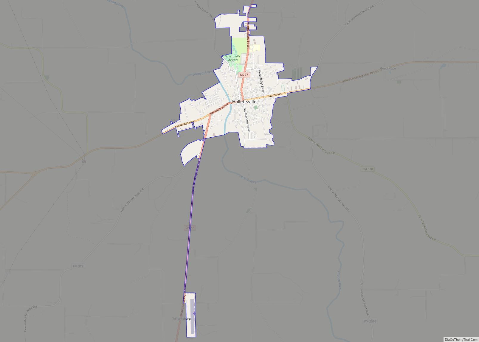 Map of Hallettsville city