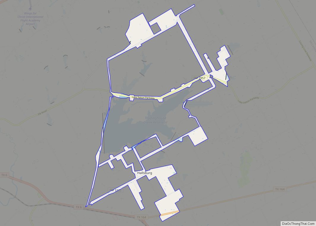 Map of Hallsburg city