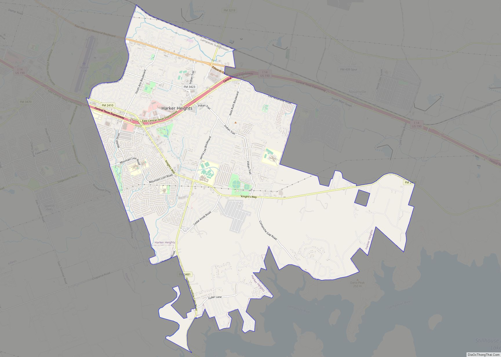 Map of Harker Heights city