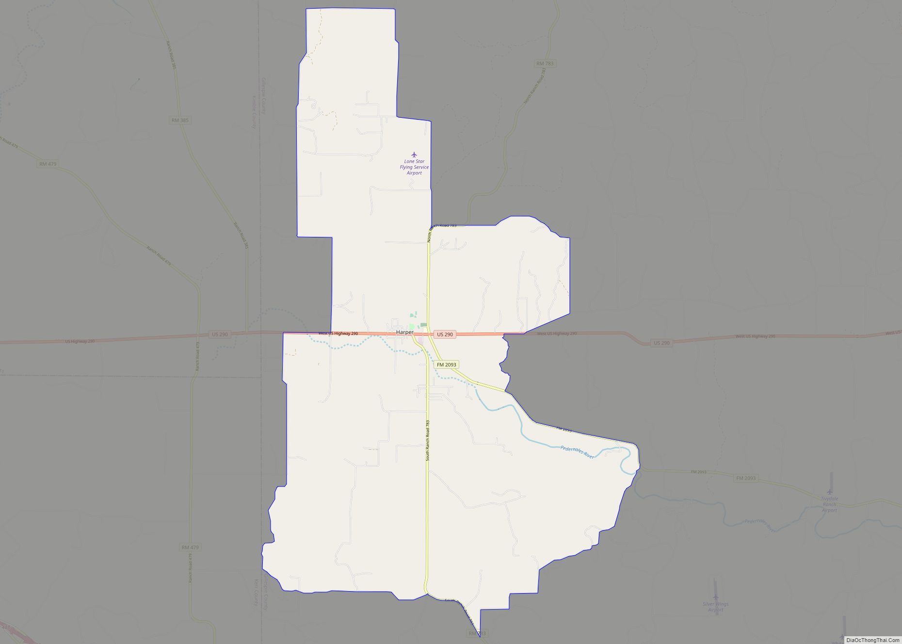 Map of Harper CDP, Texas