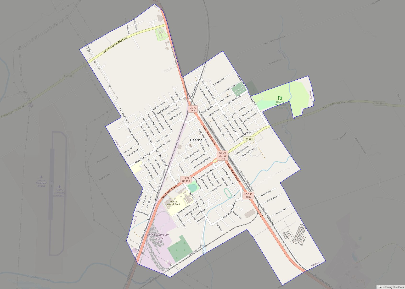 Map of Hearne city