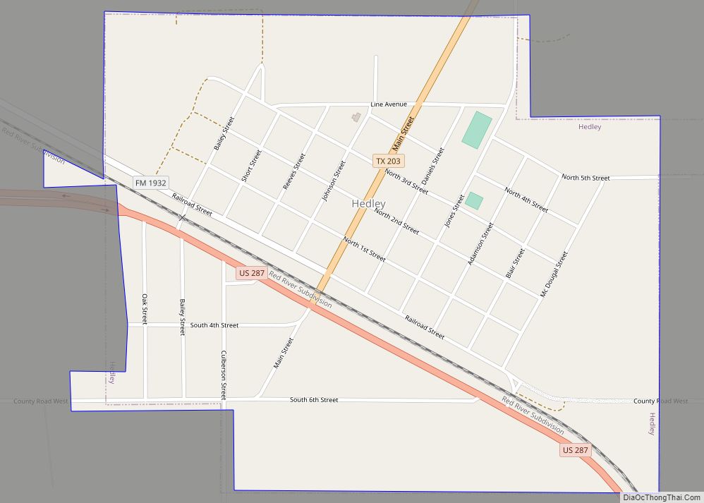 Map of Hedley city