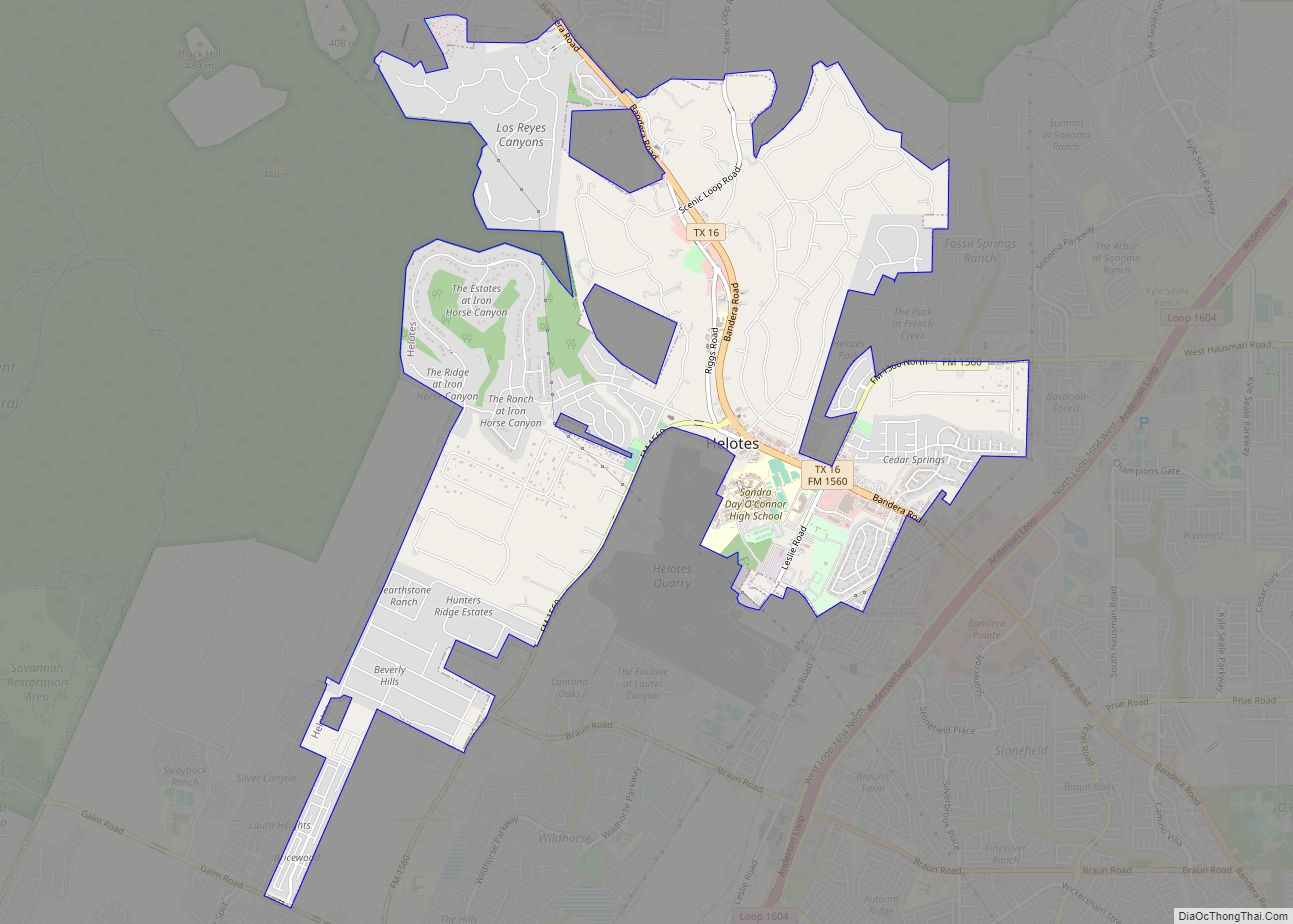 Map of Helotes city