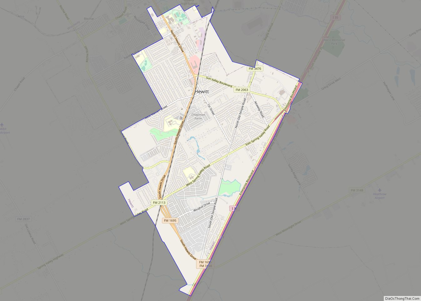 Map of Hewitt city, Texas