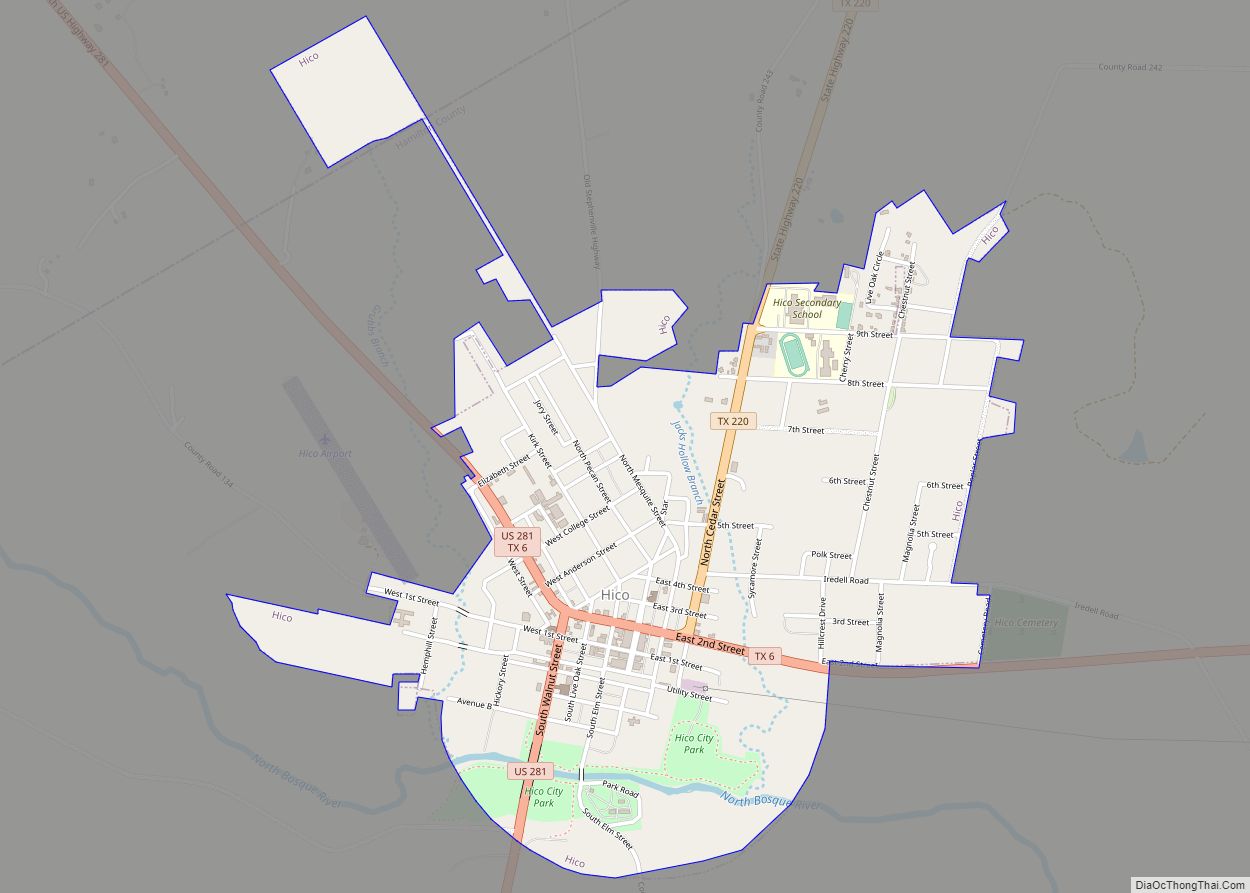 Map of Hico city
